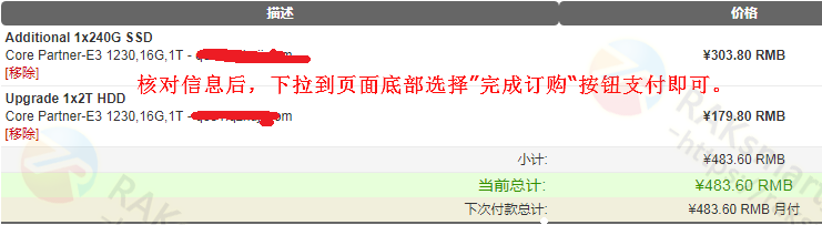 raksmart付款页面