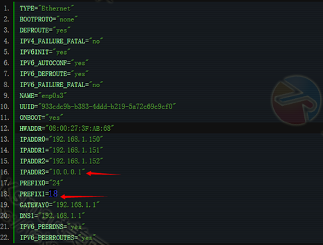 Centos7系统添加不同子网段IP