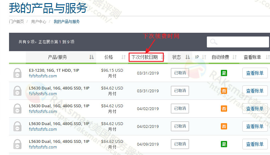 raksmart产品列表