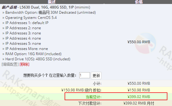 raksmart八月促销优惠活动