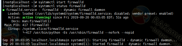 启动firewalld命令