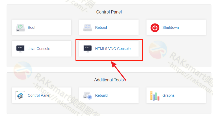 RAKsmart HTML5 VNC Console功能