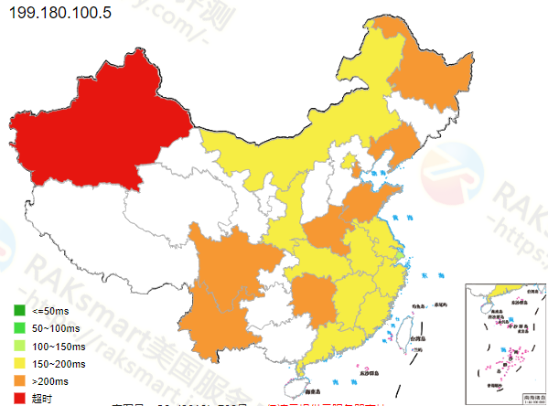 大陆优化线路ping结果