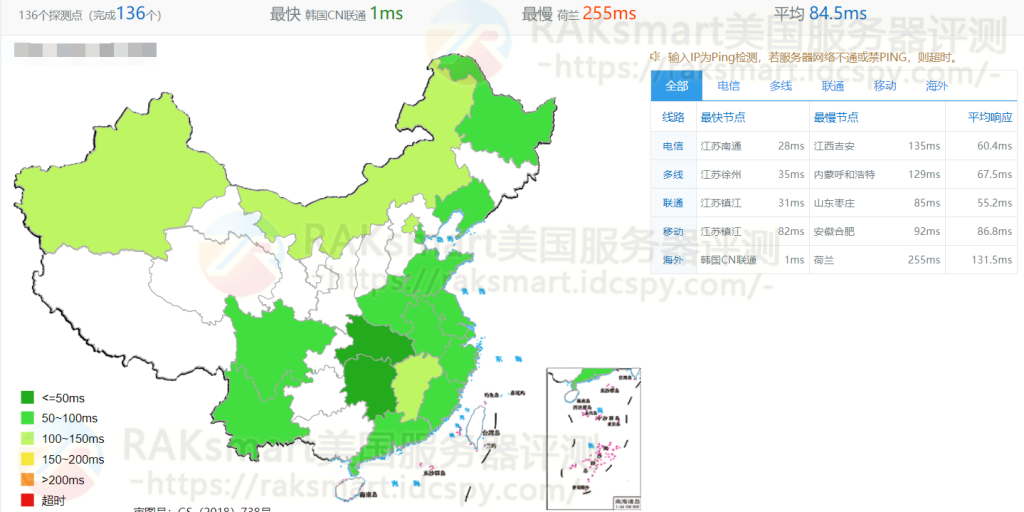 精品网方案ping测试