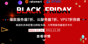 RAKsmart黑五大促：爆款服务器、云服务器VPS七折促销中