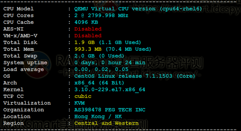 RAKsmart香港VPS测评